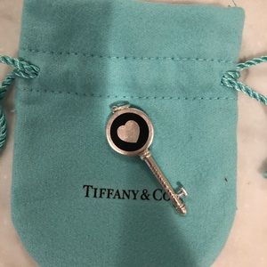 Tiffany Key - black enamel and silver